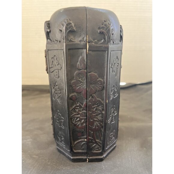 Vintage Buddhist Folding Travel Portable Shrine Kwan Yin Chinese Temple Resin - Picture 2 of 11